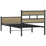 Bed frame without mattress sonoma oak 80x200 cm