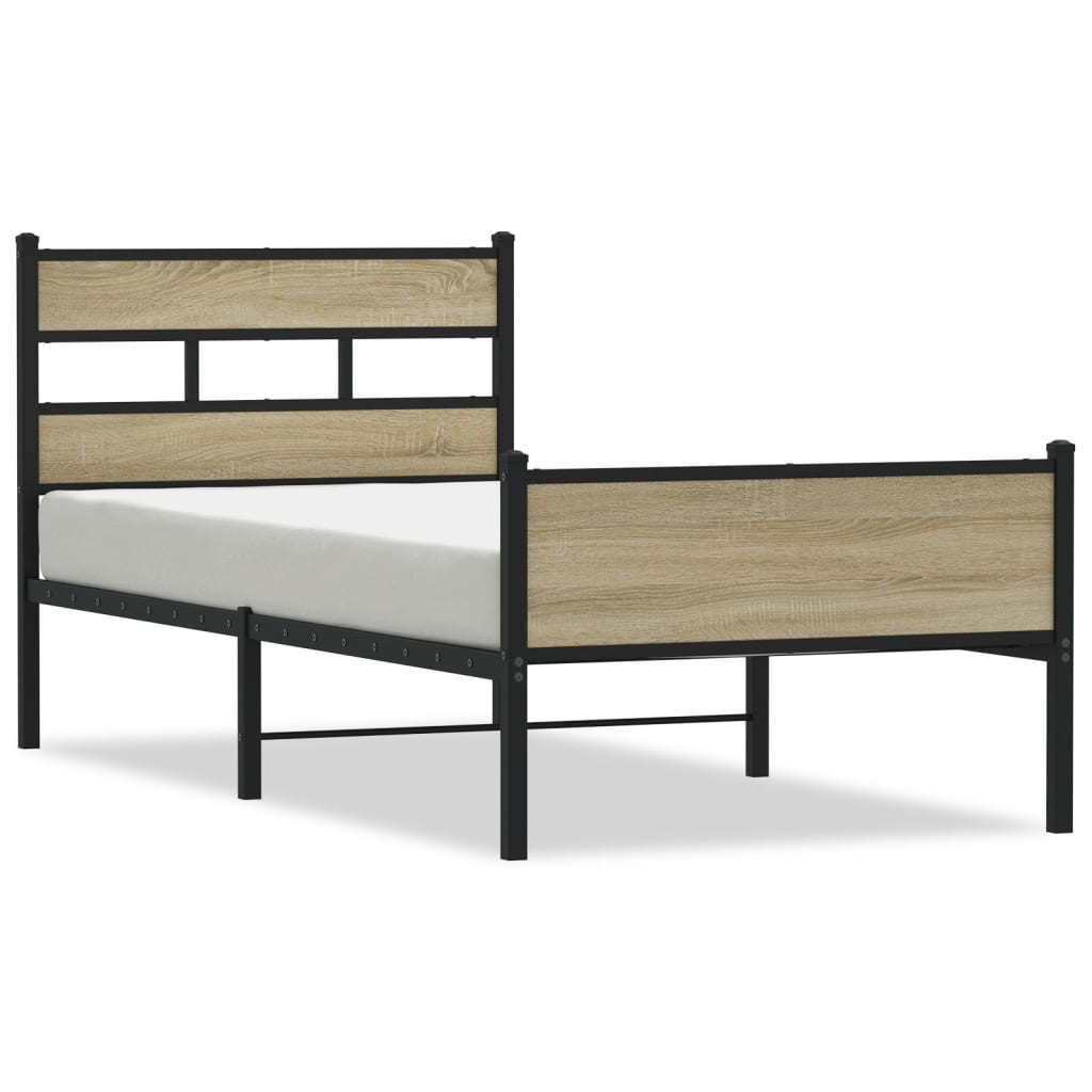 Cadre de lit sans matelas chêne sonoma 90x200 cm