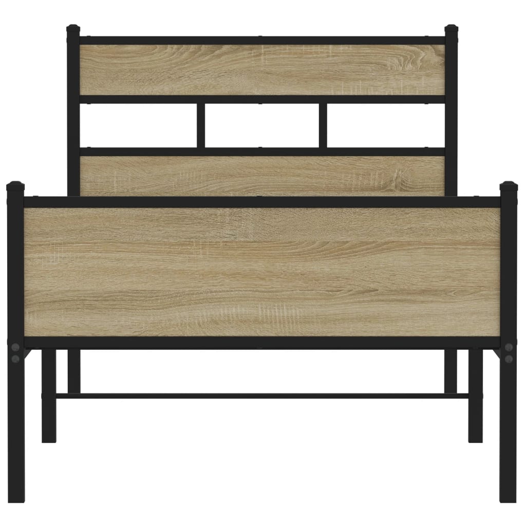 Bed frame without mattress sonoma oak 100x190 cm