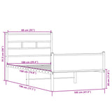 Bed frame without mattress sonoma oak 100x190 cm