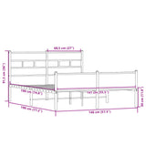 Bettgestell ohne Matratze Sonoma-Eiche 140x190 cm