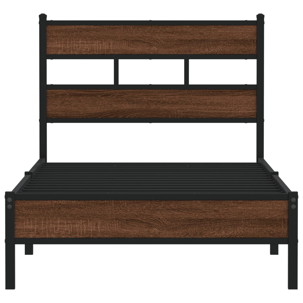 Cadre de lit sans matelas chêne marron 75x190cm bois ingénierie