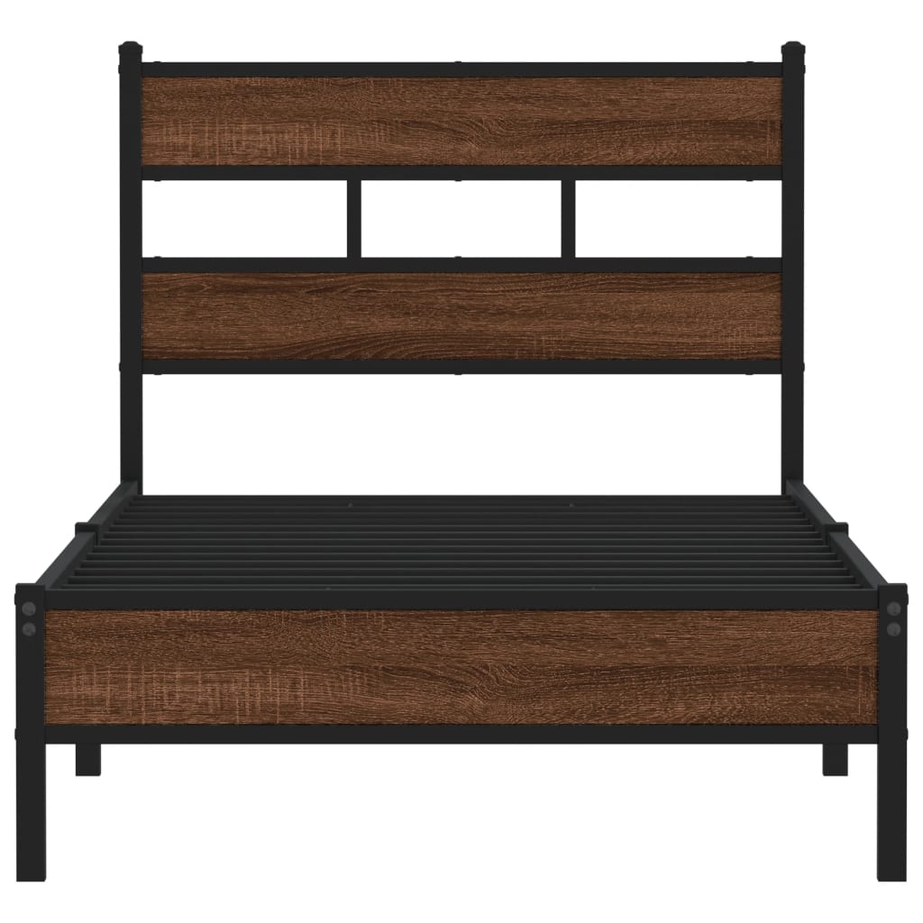 Cadre de lit sans matelas chêne marron 80x200cm bois ingénierie