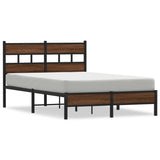 Bed frame without mattress brown oak 120x190 cm