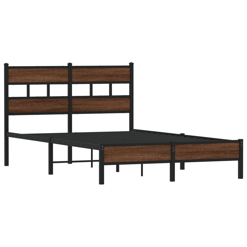 Bed frame without mattress brown oak 120x190 cm