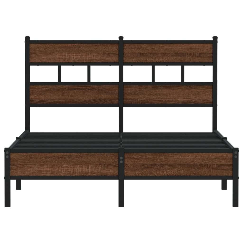 Bed frame without mattress brown oak 120x190 cm