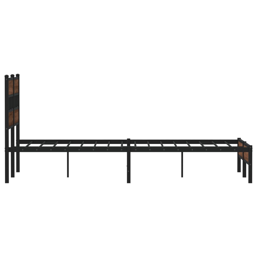 Bed frame without mattress brown oak 120x190 cm