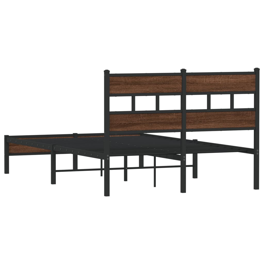 Bed frame without mattress brown oak 120x190 cm