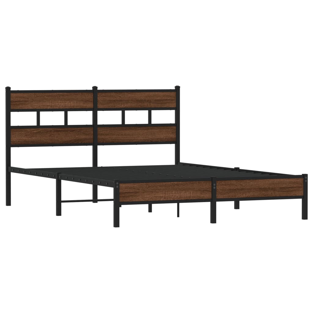 Cadre de lit sans matelas chêne marron 137x190 cm