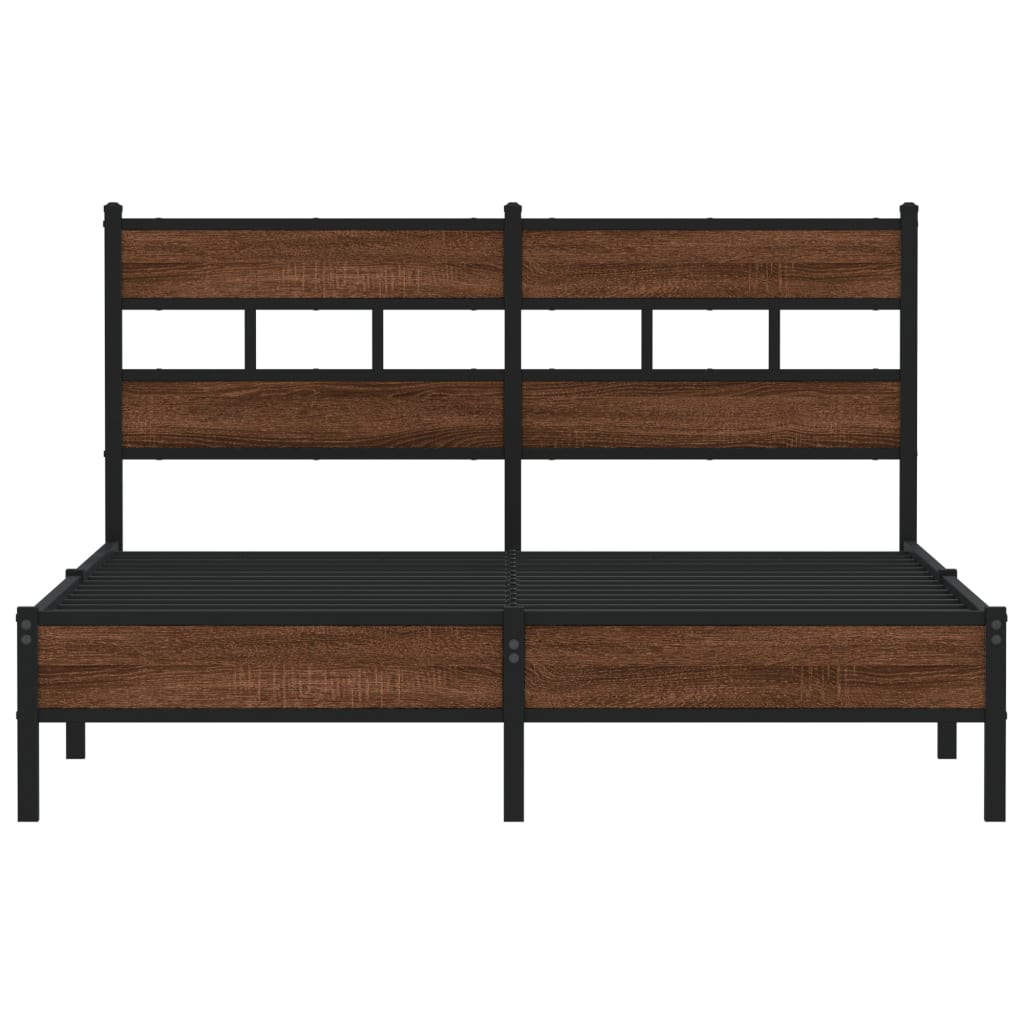 Cadre de lit sans matelas chêne marron 140x190 cm