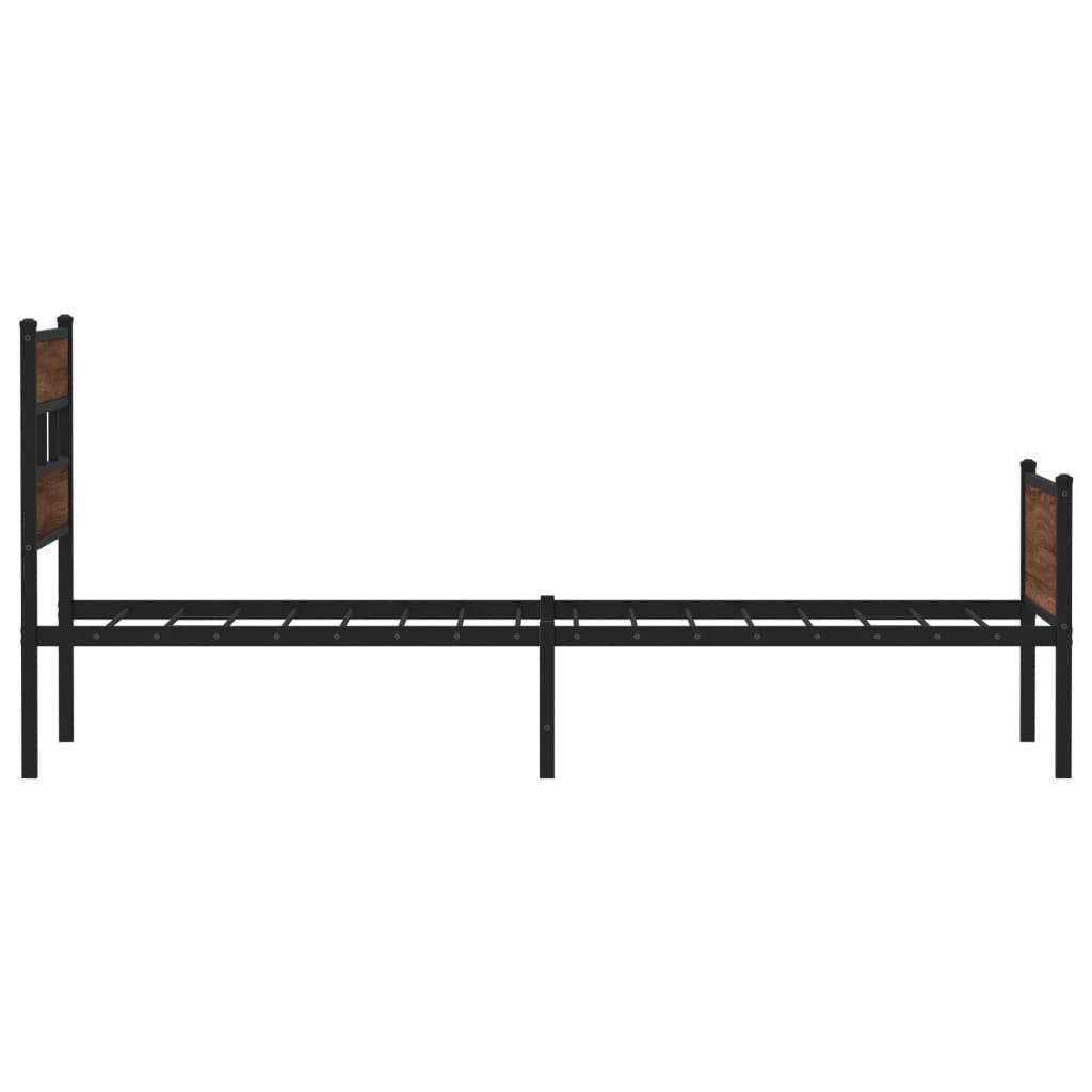 Cadre de lit sans matelas chêne marron 75x190cm bois ingénierie