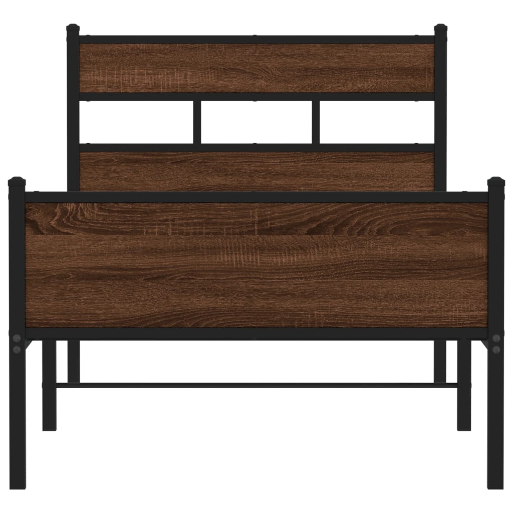 Cadre de lit sans matelas chêne marron 90x190cm bois ingénierie