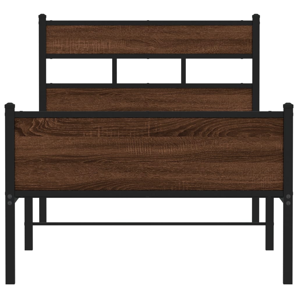 Cadre de lit sans matelas chêne marron 90x200cm bois ingénierie