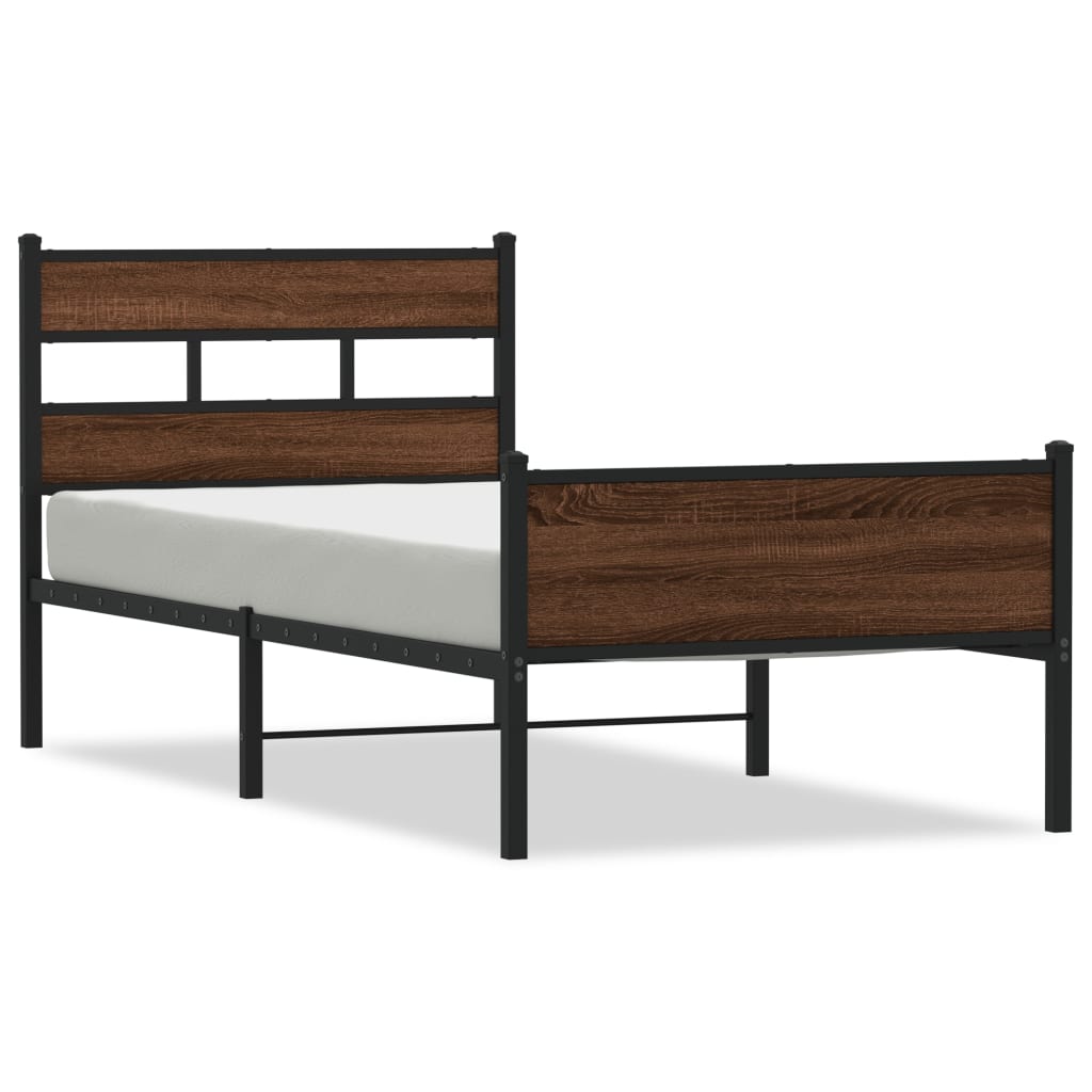 Cadre de lit sans matelas chêne marron 100x190 cm