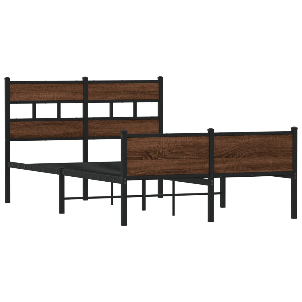 Cadre de lit sans matelas chêne marron 120x190 cm