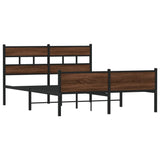 Cadre de lit sans matelas chêne marron 137x190 cm