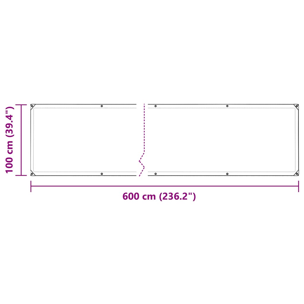 Transparent tarpaulin with eyelets 1x6 m polyethylene