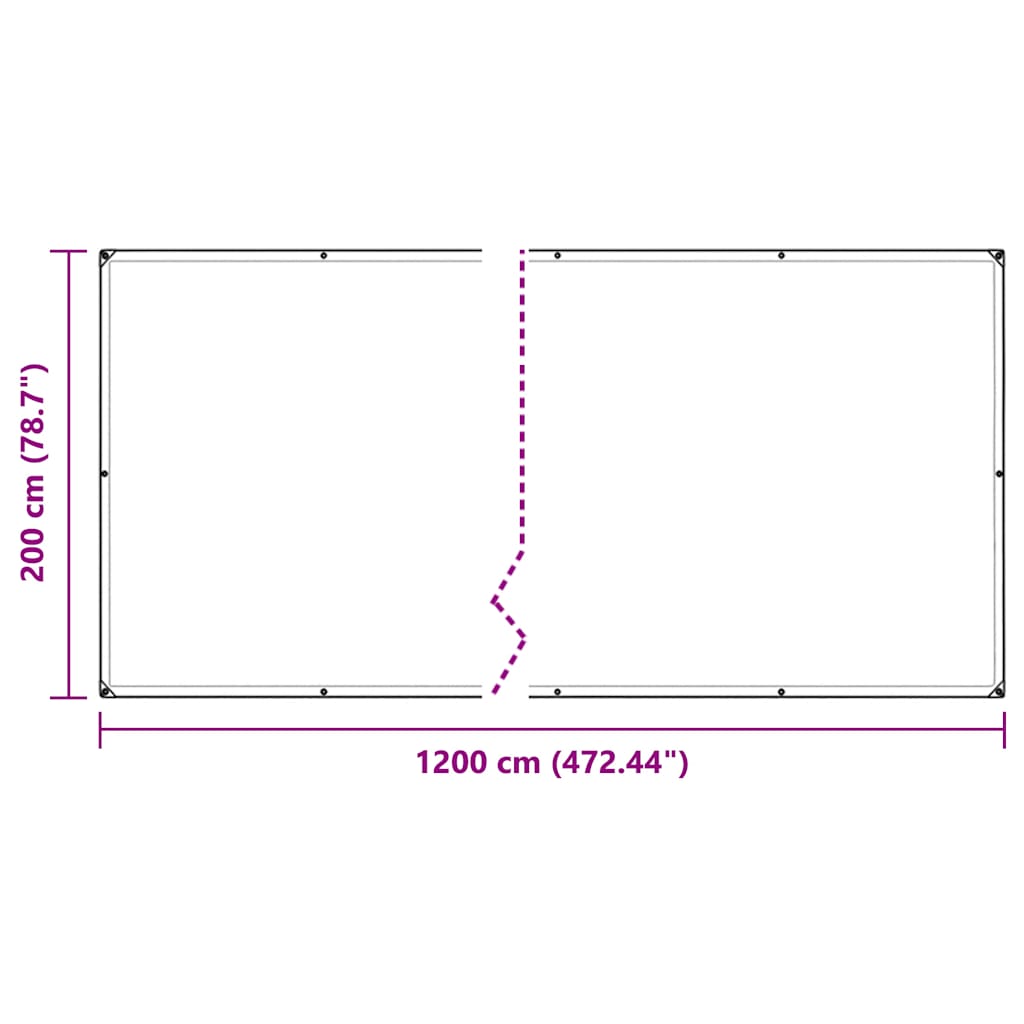 Transparent tarpaulin with eyelets 2x12 m polyethylene