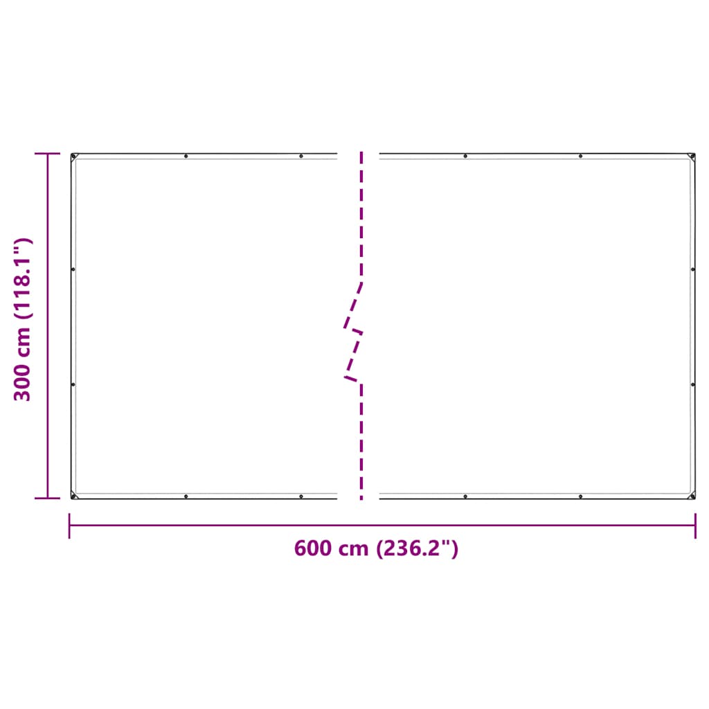 Transparent tarpaulin with eyelets 3x6 m polyethylene