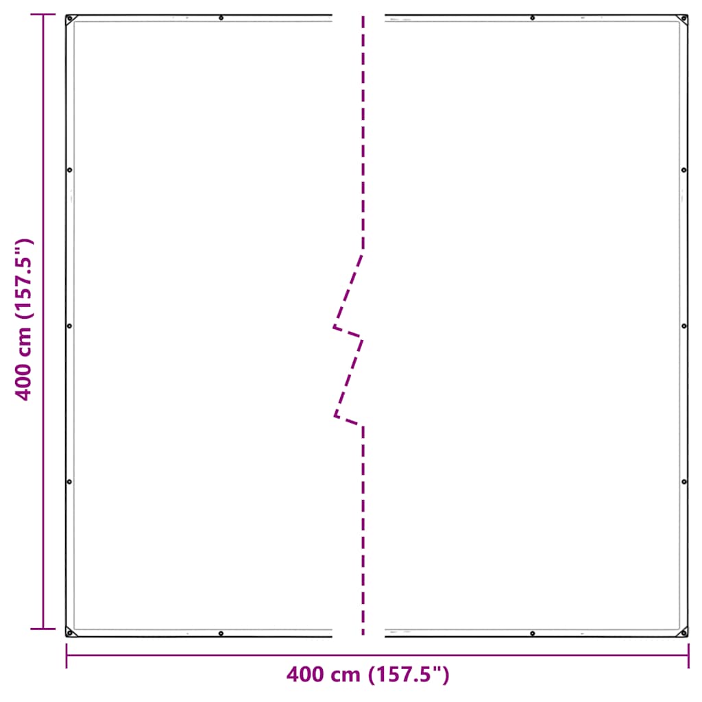 Transparent tarpaulin with eyelets 4x4 m polyethylene