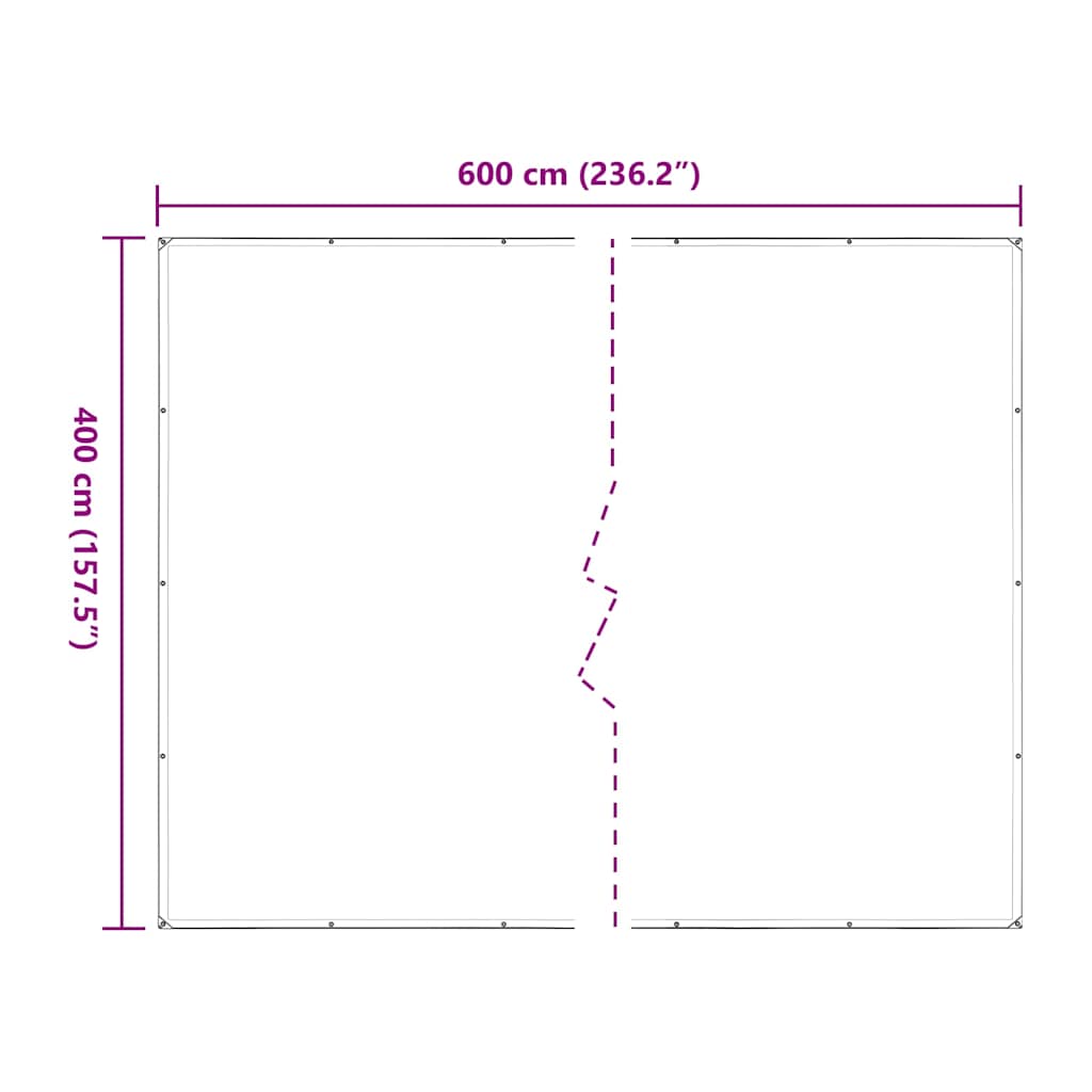 Transparent tarpaulin with eyelets 4x6 m polyethylene