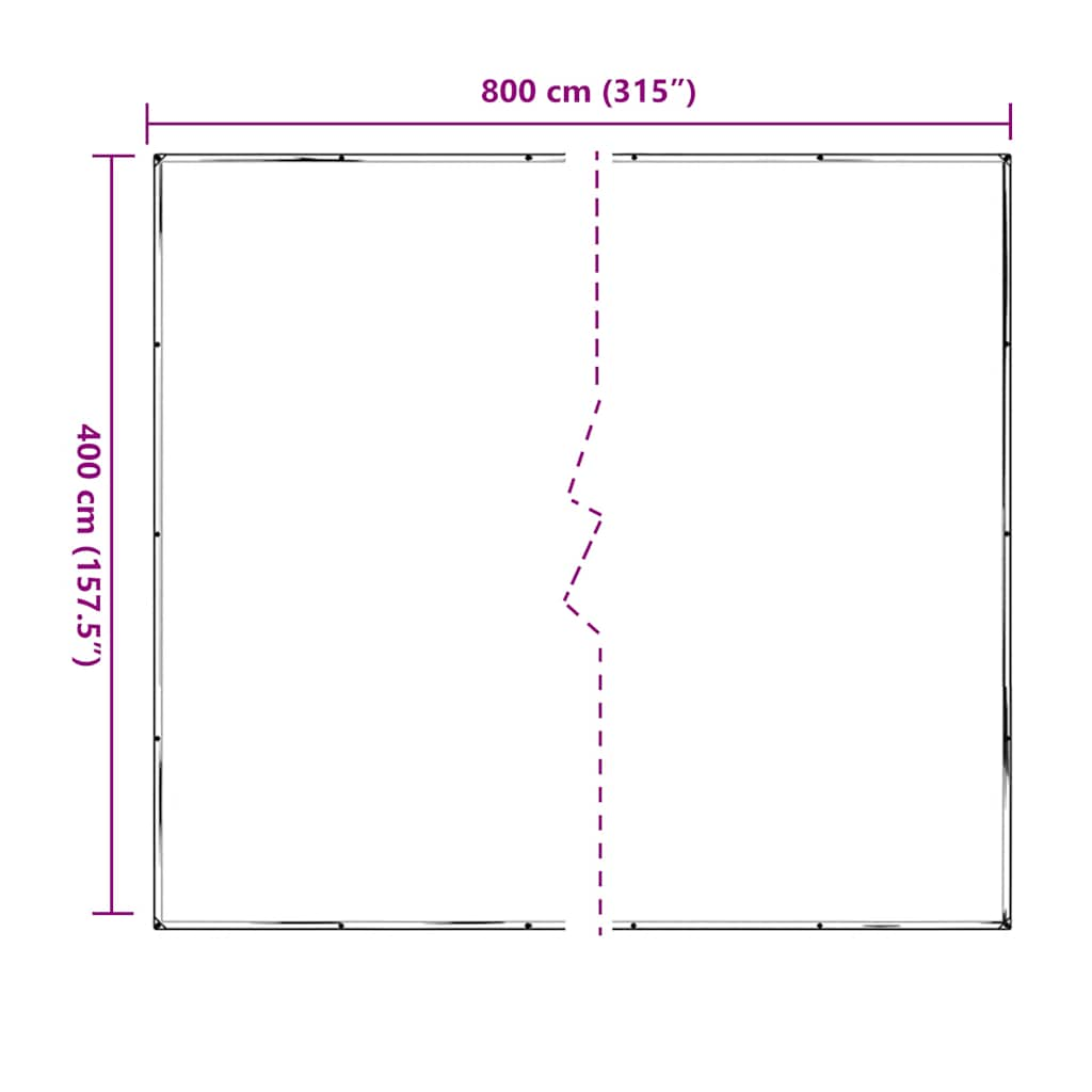 Bâche transparente avec œillets 4x8 m polyéthylène