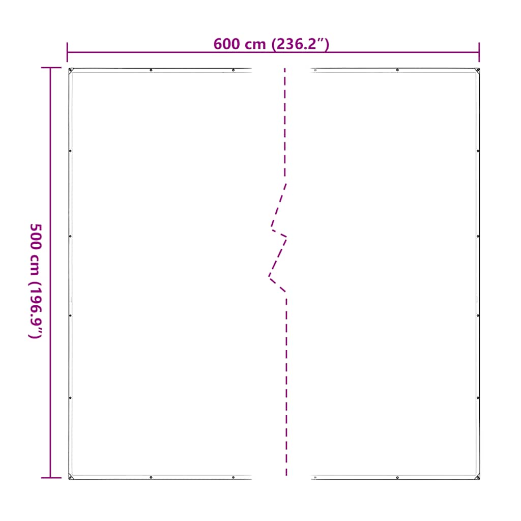 Transparent tarpaulin with eyelets 5x6 m polyethylene