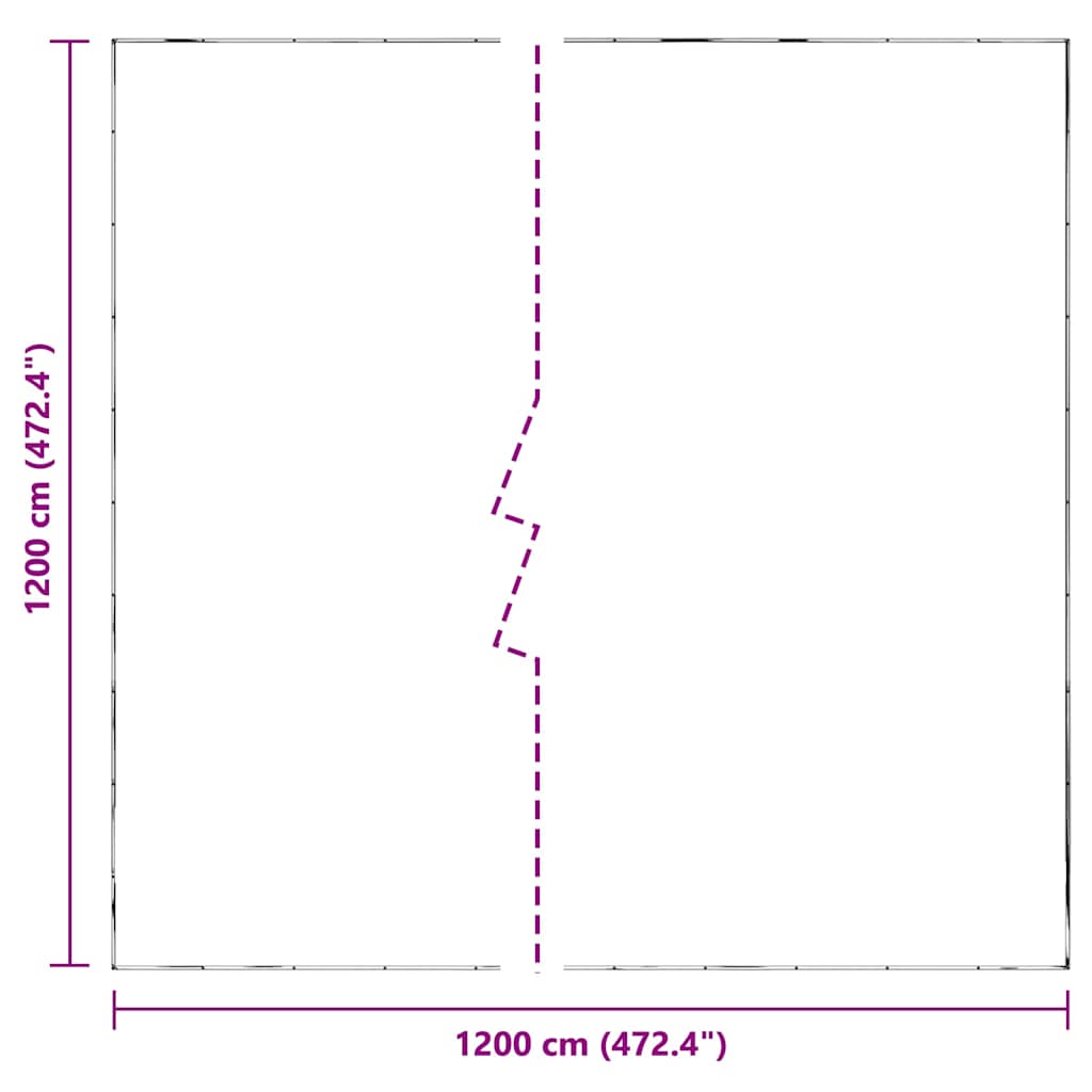 Transparent tarpaulin with eyelets 12x12 m polyethylene