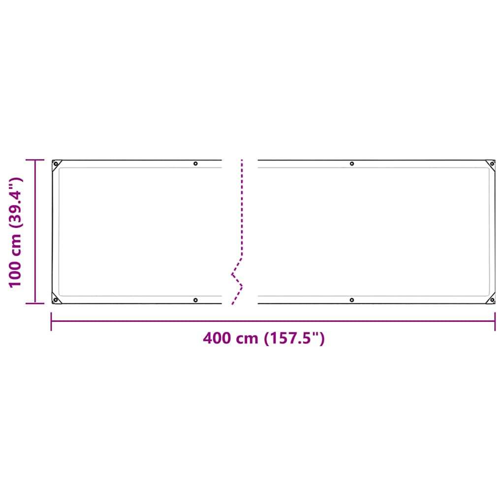 Transparent tarpaulin with eyelets 1x4 m polyethylene