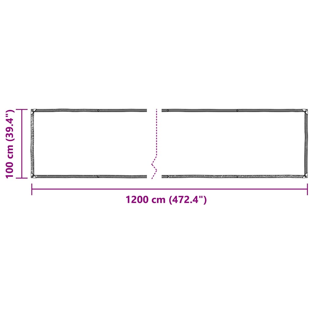 Bâche transparente avec œillets 1x12 m polyéthylène