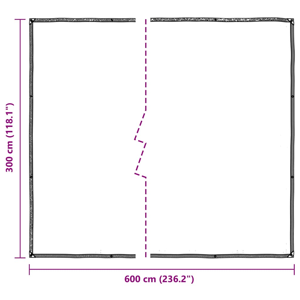 Bâche transparente avec œillets 3x6 m polyéthylène