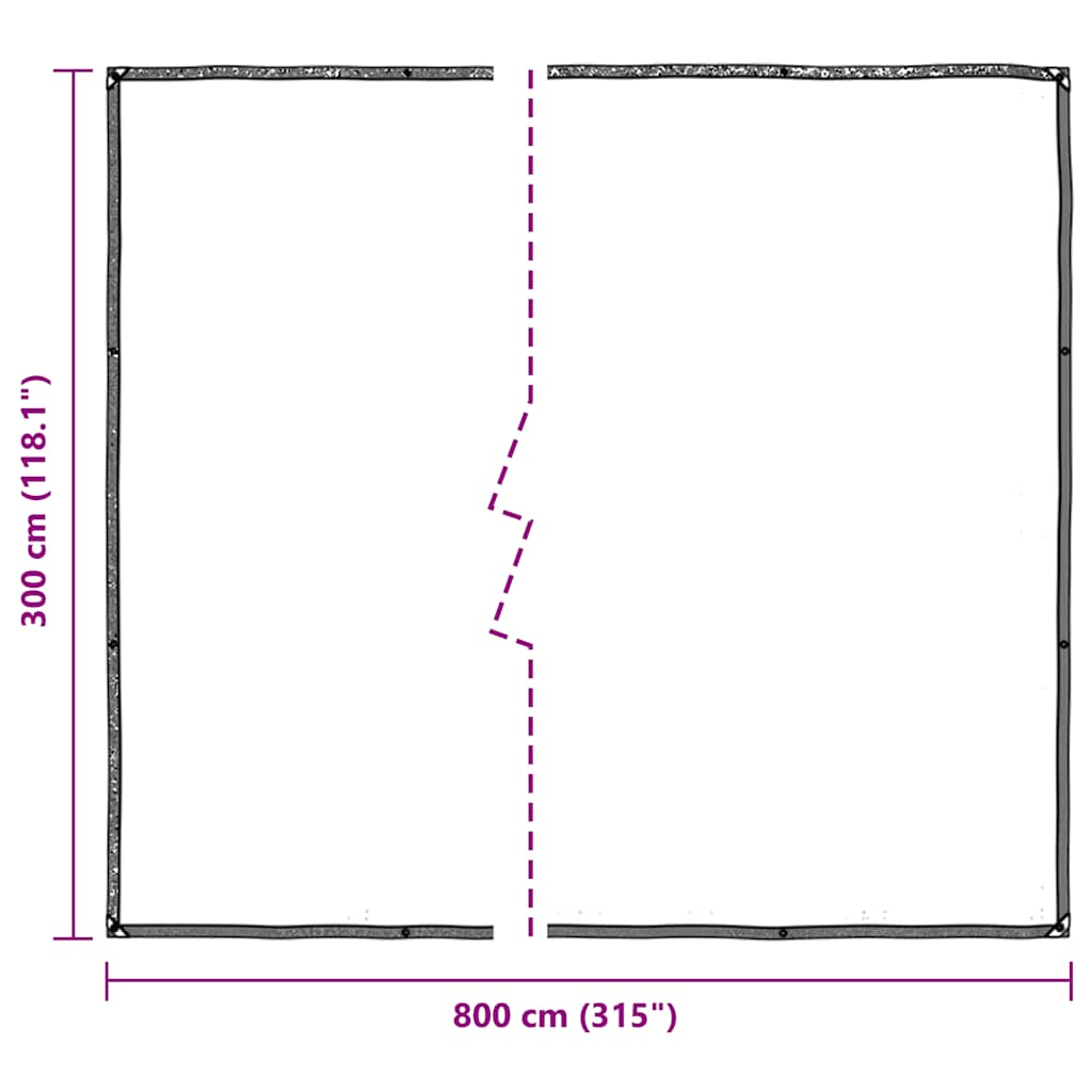 Transparent tarpaulin with eyelets 3x8 m polyethylene