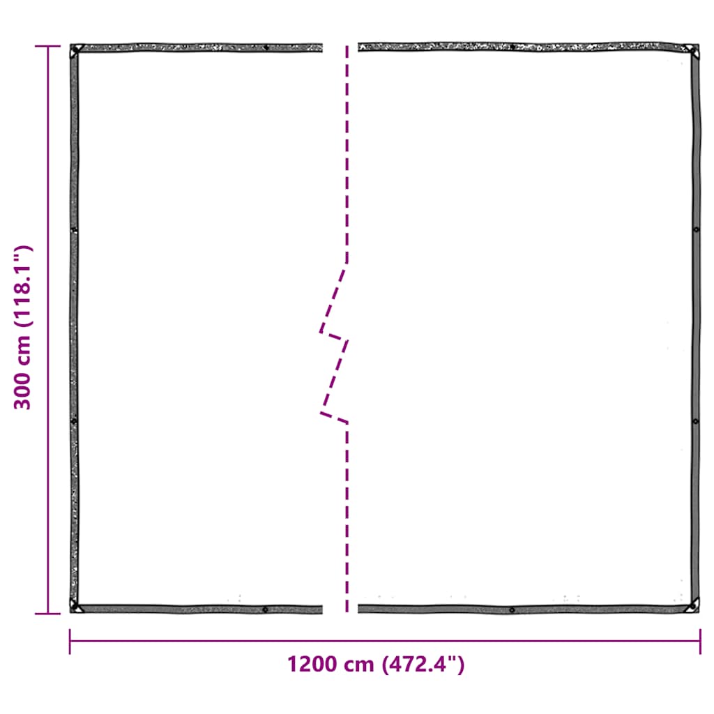 Bâche transparente avec œillets 3x12 m polyéthylène