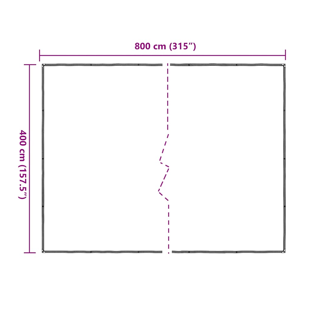 Bâche transparente avec œillets 4x8 m polyéthylène