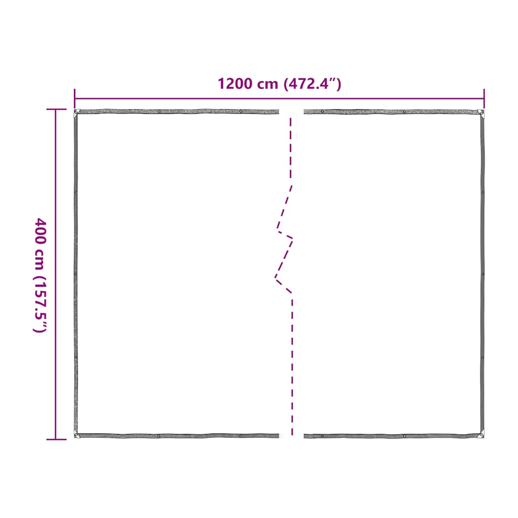 Bâche transparente avec œillets 4x12 m polyéthylène