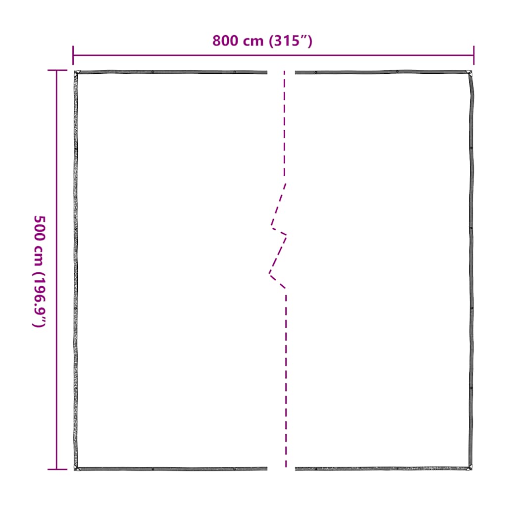 Bâche transparente avec œillets 5x8 m polyéthylène