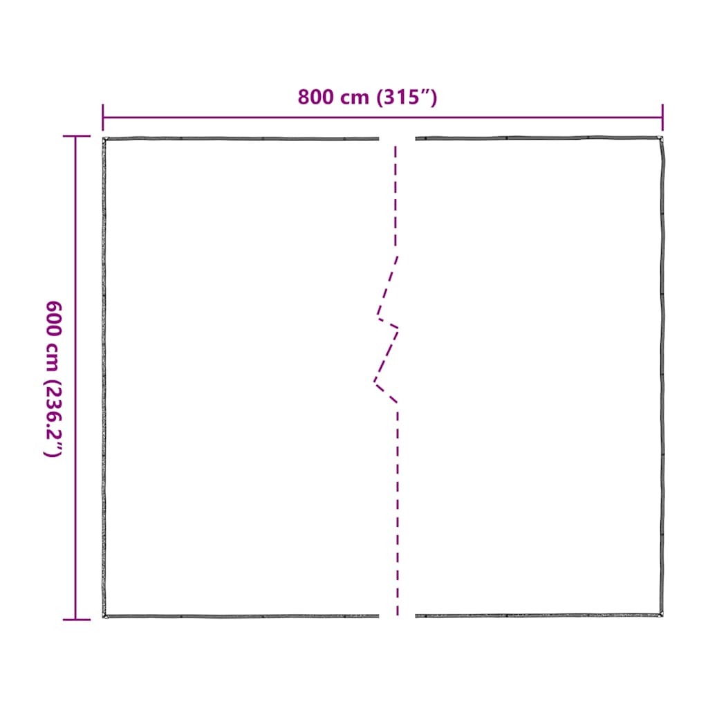 Transparent tarpaulin with eyelets 6x8 m polyethylene