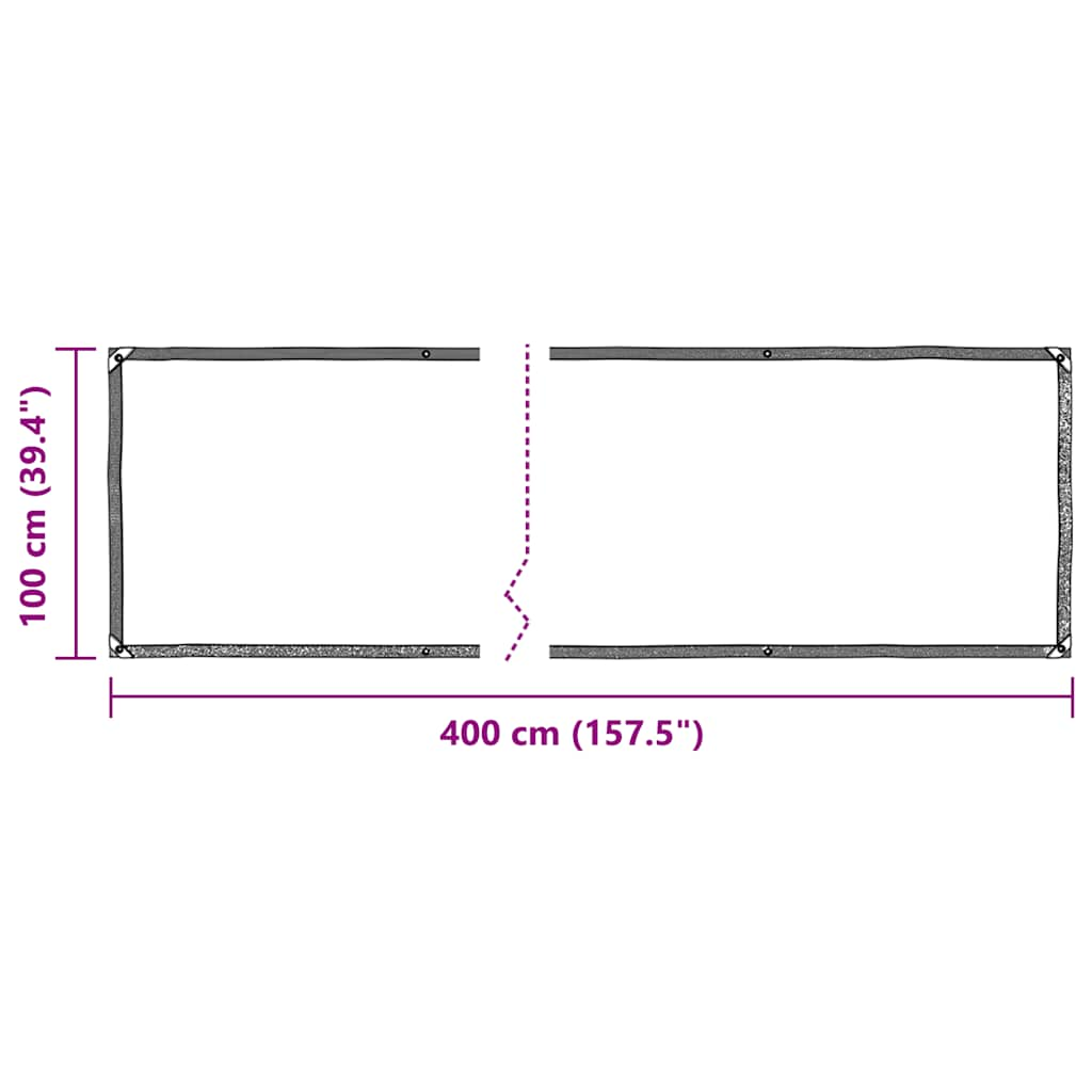 Transparent tarpaulin with eyelets 1x4 m PVC