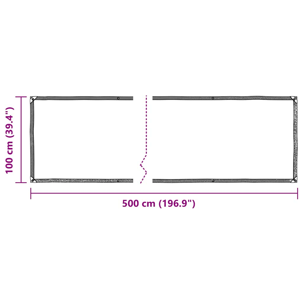 Bâche transparente avec œillets 1x5 m PVC