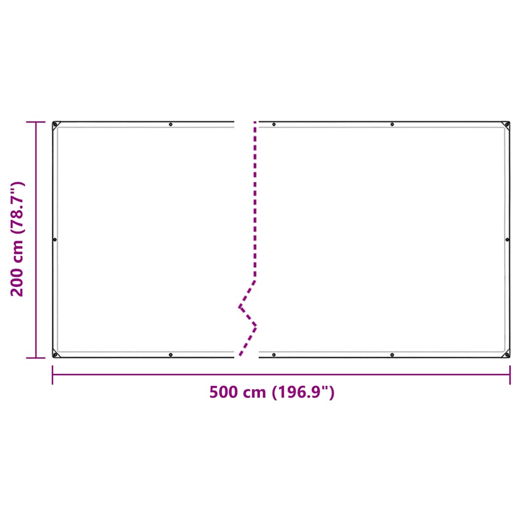 Transparent tarpaulin with eyelets 2x5 m PVC