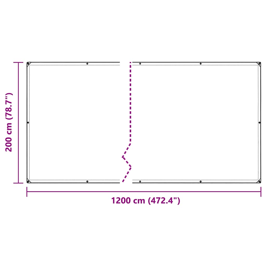 Transparent tarpaulin with eyelets 2x12 m PVC