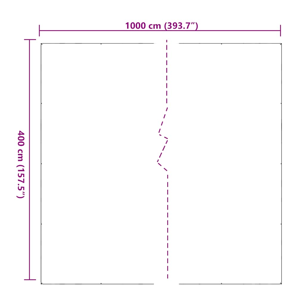 Transparent tarpaulin with eyelets 4x10 m PVC