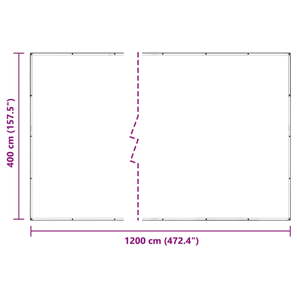 Bâche transparente avec œillets 4x12 m PVC