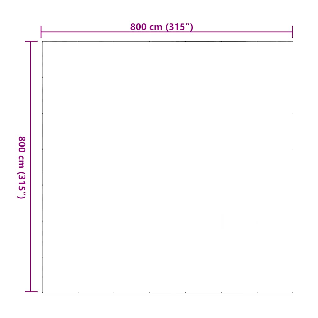 Transparent tarpaulin with eyelets 8x8 m PVC