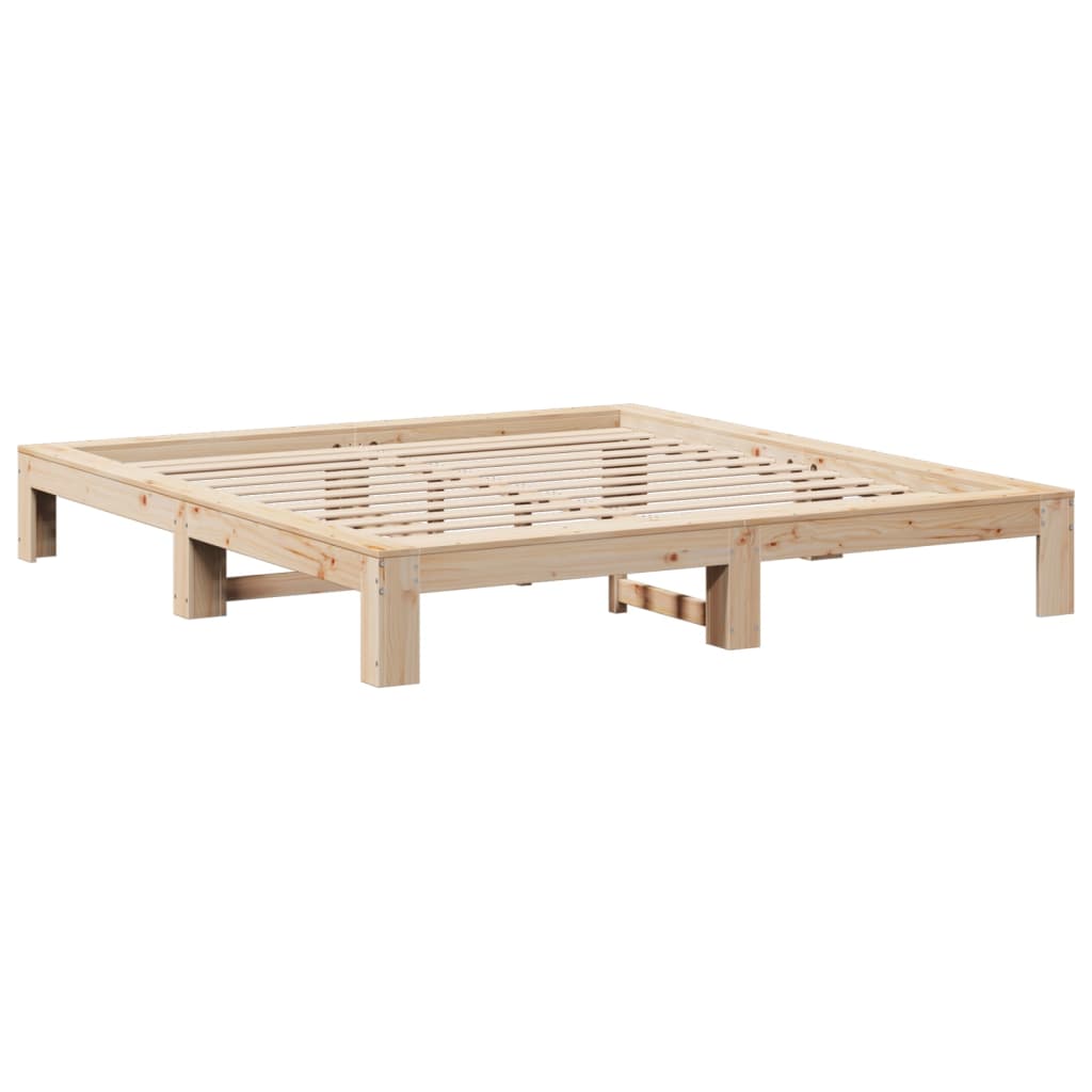 Cadre de lit sans matelas 200x200 cm bois massif de pin