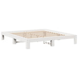 Cadre de lit sans matelas blanc 200x200 cm bois massif de pin