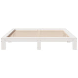 Cadre de lit sans matelas blanc 200x200 cm bois massif de pin