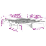 Bed frame without mattress 180x200 cm solid pine wood