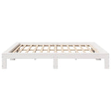 Cadre de lit sans matelas blanc 180x200 cm bois massif de pin