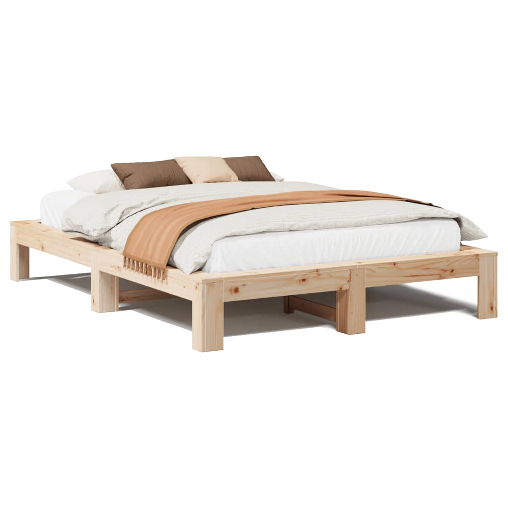 Cadre de lit sans matelas 160x200 cm bois massif de pin